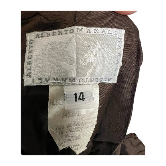 Alberto Makali brown Tweed Skirt Whiskered Boho Feather Trim 14 - Picture 5 of 8